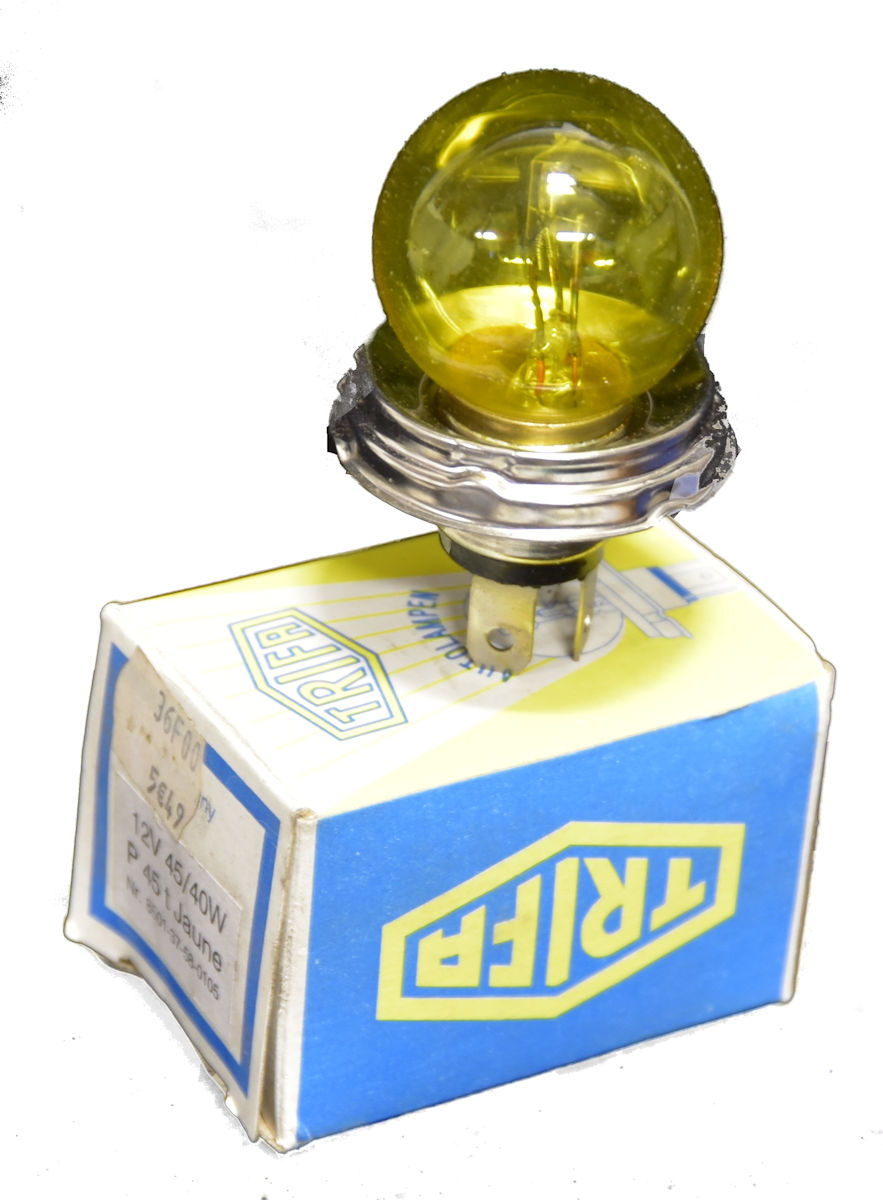 Ampoule jaune Trifa 12V 45/40W P45t Aux Bons Enfants