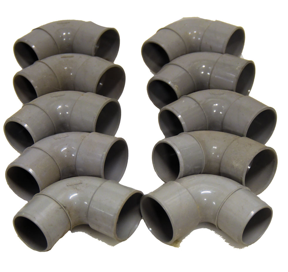 Lot : 10 coudes d'évacuation DYKA PVC 50 - Femelle-mâle 87°30