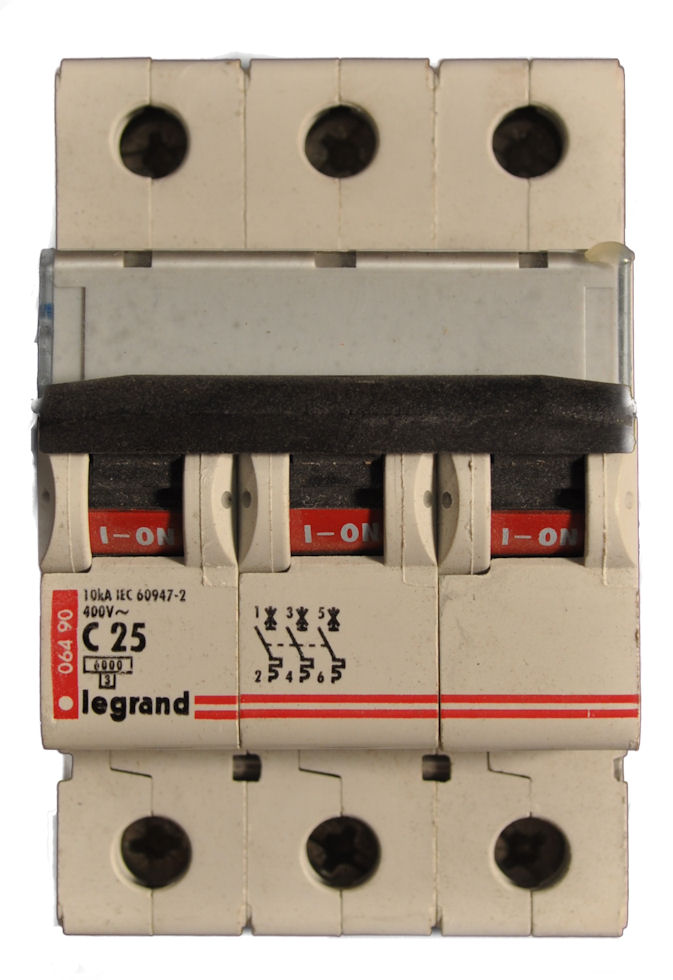 Disjoncteur Merlin Gerin 2 Pôles B63A NC100H + Bouton D'arrêt D'urgence Neuf