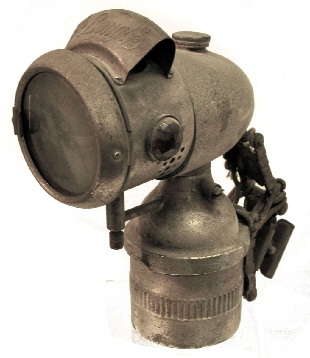 Ancienne lampe de vélo, cyclo, moto / lampe acétylène / Marque ASTRAL / lampe antique en acier chromé / Authentique / Collection & Déco - France
